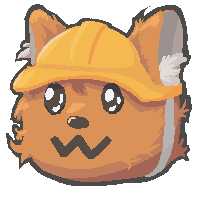 A blob-like fox with a hard hat